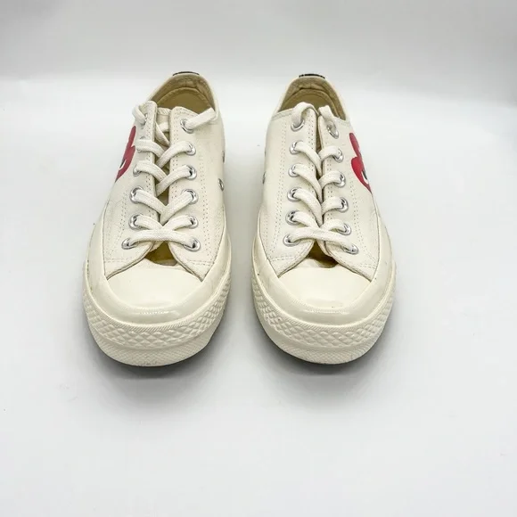 NWOB CONVERSE× COMMES Des GARÇONS 70 Play Chuck White 150207C Red Heart SZ 5M/7W - Picture 4 of 6